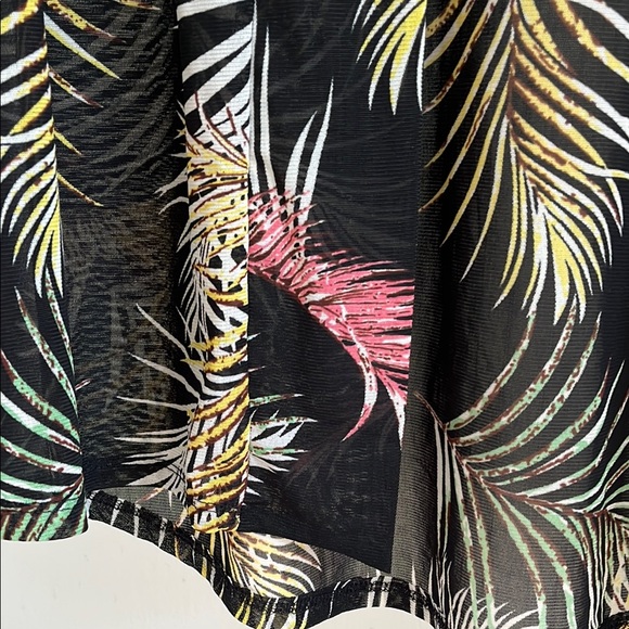 Tropical Black and White Palm Leaf Swim Coverup - Picture 7 of 8